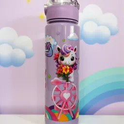 organzee Unicorn Water Bottle –Cute Leakproof with Flip Cap | BPA-Free Bottle for Kids 600 ml Water Bottle image 2