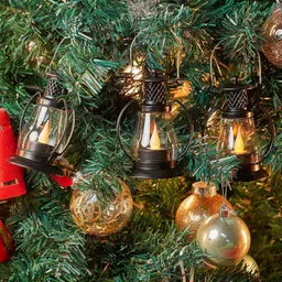 menka Mini Lantern with Flickering LED Candles Vintage Small Lanterns Candle image 3