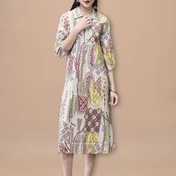 shree - she is special Printed Chanderi Stitched Flared/A-line Gown-picture-17