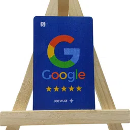 revuz Google Review Card with Wooden Display Stand - NFC tap or QR Code scan Business Card-picture-12