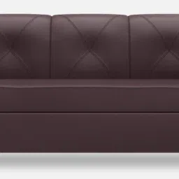 godrej interio Monarch Leatherette 3 Seater Sofa in Burgundy Colour image 1
