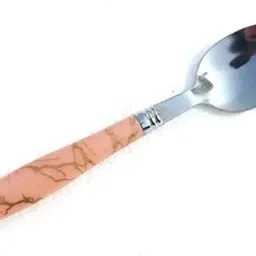 jeniry Stylish Ceramic Marble Handle Stainless Steel Table Spoon Stainless Steel, Plastic Table Spoon Set image 2