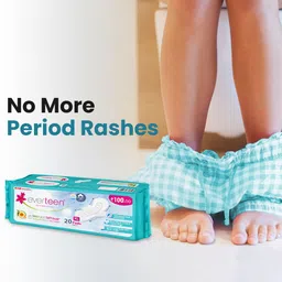 everteen XL Cottony-Dry Sanitary Pads (Neem, Safflower) 60pcs Sanitary Pad image 2