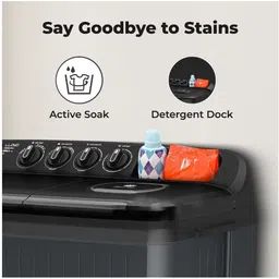 lloyd 9 kg Semi Automatic Top Load Black, Grey image 3