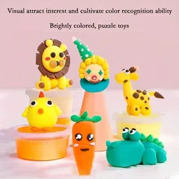 shopex DIY Colourful Ultra Light Modelling Bouncing Clay with Tools for Kids 6 Pcs image 3
