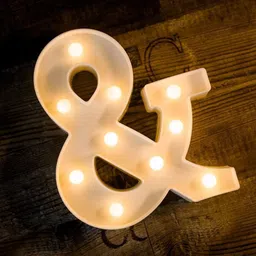 satyam kraft Marquee Alphabet Shaped Led Light (Symbol - &) Table Lamp (22.5 cm, Yellow) - 1 Piece. Table Lamp image 2