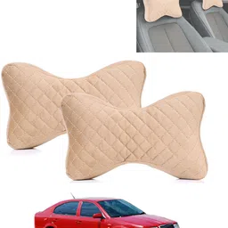 monolive Beige Memory Foam Car Pillow Cushion for Skoda image 1