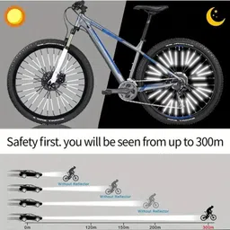 auxmir 12Pcs Cycling Accessory Bike Spoke Reflective Tubes Spoke Warning Strip for Bike Bicycle Brake Disk image 2