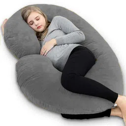 angel mommy Luxurious Imported Velvet C Shaped Microfibre Solid Pregnancy Pillow Pack of 1-picture-14