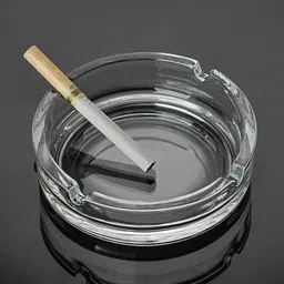 dhansal Ashtray Glass Round Cigar Cigarette Table top Ash Tray Indoor Outdoor Clear Glass Ashtray-picture-26