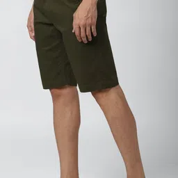 peter england Solid Men Green Regular Shorts image 3