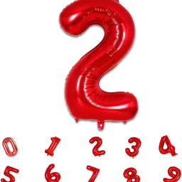 party bird Solid Red Number 2 Two Foil Balloons 32 Inch Birthday & Anniversary Decoration Balloon image 1