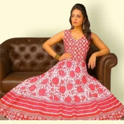 shopglobals Women Gown Pink Knee Length Dress-picture-39