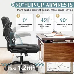 sunview PU Leather Office Chair with Ergonomic Back Support Leatherette Office Executive Chair image 5