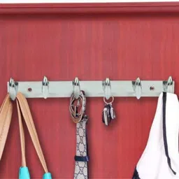 cossimo Bullet-Hanger Stainless Steel 6 Pin Cloth Hanger Wall Mounted (Pack of 2) Door Hanger image 3