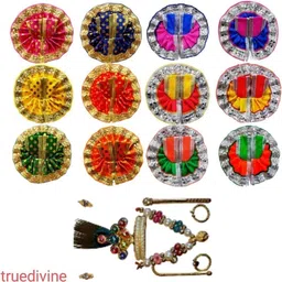 truedivine Size 0no. (4inch) Laddu gopal dress with mukut mala banshi Dress image 1