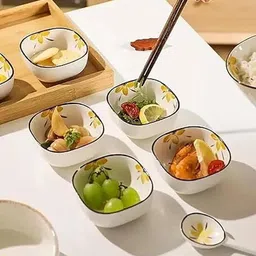 yanci Ceramic Mixing Bowl Dipping Bowls Set Microwave & Dishwasher Safe Mini Bowls for Soy Sauce, Chutney image 4