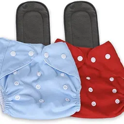 stakipo Small Cloth Button Diaper Combo - 2 diaper with black insert (skyblue red)-picture-21