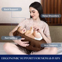 dormyo New Born Baby Multifunction Nursing Pillow 1Kg Microfibre Brown (22" x 21.5") Breastfeeding Pillow-picture-15