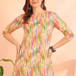 new ethnic 4 you Women Striped Cotton Blend Tunic Kurta-picture-21