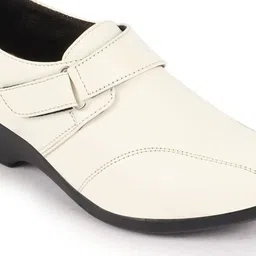 fausto Fashion Hook and Loop Formal Office Platform Heel Wedges Slip On For Women image 5