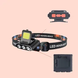 5 in 1 High Beam emergency head lamp waterproof LED charging head light torch Torch-image-4