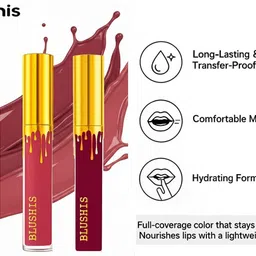 blushis Ultra Smooth | Hydrating Matte | Premium Liquid Lipstick Set – 3 Shades Combo image 3