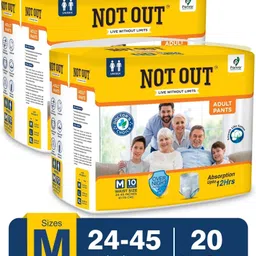 not out Adult Diaper Pants, Medium,Waist 61-115cm,Unisex, pack of 2 (20 count) Adult Diapers - M-picture-15