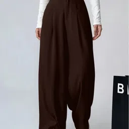 leriya fashion Women Regular Fit Brown Lycra Blend Trousers-picture-18