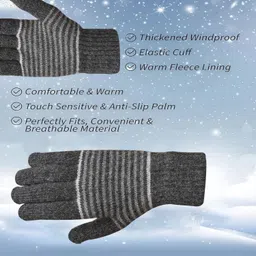 loom legacy Striped Winter Men Gloves image 4