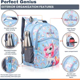 perfect genius Medium 24 L Backpack DreamWings Unicorn School Backpack for Kids | Lightweight & Water-Resistant-picture-46