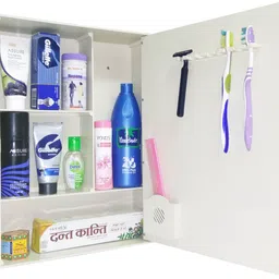 winaco New Payal-1 Off White Bathroom Mirror Cabinet Acrylic Wall Shelf image 4