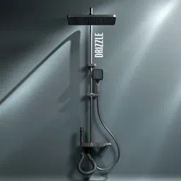 Ruhe Drizzle 4-in-1 Piano Overhead Shower Panel Includes Hand Shower & Health Faucet Shower Panel-image-33