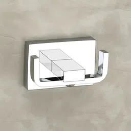 evanex 304 Grade Stainless Steel Brass Rose Gold Robe/Hanger/Hook for Bathroom(Chrome) 5.91 inch 2 Bar Towel Rod-picture-19