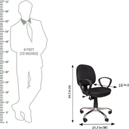 rajpura 803 Cushioned Low Back Revolving Chair with push back mechanism in Black Fabric Office Executive Chair image 4