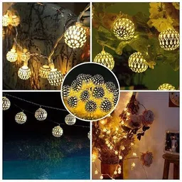 glowserie 14 LEDs 3 m Yellow Steady Ball Rice Lights image 4