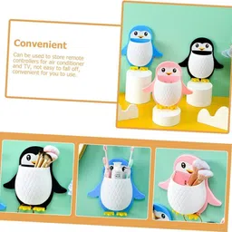 webdealz Plastic Penguin Design Wall Mounted Storage Organizer for Bathroom/Kitchen Etc x3.47 Storage Basket image 3