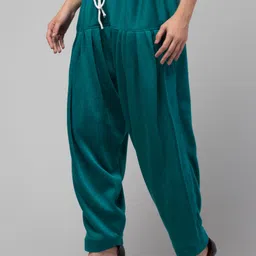 al-hudooms Wool Blend Solid Women ["Green"] Salwar image 4