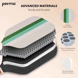 permo Pickleball Set-2 Carbon Fiber Paddles 14mm 2 Balls & 1 Bag Lightweight & Durable Pickleball Paddle image 2