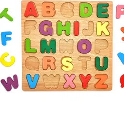 Kids Colorful Wooden Puzzle Set Featuring 3D Capital Alphabets-image-39