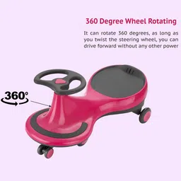 meditive Kidsworth Swing Car/Magic Car Ride-On Toy Car ( 1-12 Year Old) Pink Color Rideons & Wagons Non Battery Operated Ride On image 2