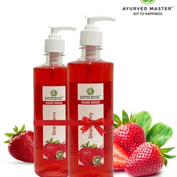 ayurved master STRAWBERRY HAND WASH 500ML WITH LOTION PUMP -2PICS COMBO Hand Wash-picture-10