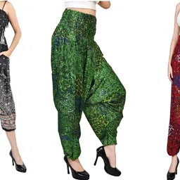 fusfus Printed Rayon, Cotton Women Harem Pants-picture-36