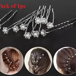 manodhruva 12 pc Pearl Juda Pins Bun Clip-picture-26