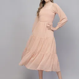 aayu Women Fit and Flare Pink Maxi/Full Length Dress-picture-23