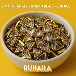 ruhaila 6 MM TRIANGLE KUNDAN FOR ART CRAFT AND JWELLERY- 200 PCS image 1