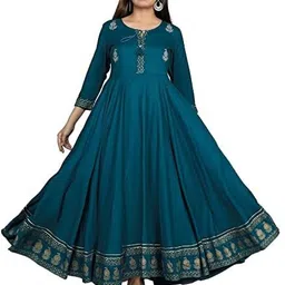 style n trend Women Embroidered Viscose Rayon Anarkali Kurta-picture-21