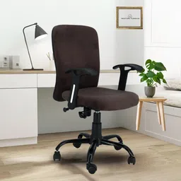 newturn Zebra Heavy Duty Metal Stand Fixed Handle Revolving Workstations Study Room Synthetic Fiber Office Adjustable Arm Chair-picture-10