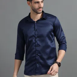 printout Men Regular Fit Solid Cut Away Collar Casual Shirt-picture-13