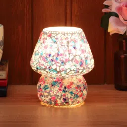 foziq Tokyo Multicolour Glass Shade Table Lamp With Glass Base-picture-14